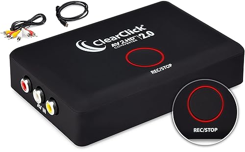 ClearClick AV to HD Converter & Recorder 2.0 (Second Generation) - AV RCA to HDMI Adapter to Convert & Record Video - for VCR, VHS, DVD, Camcorder