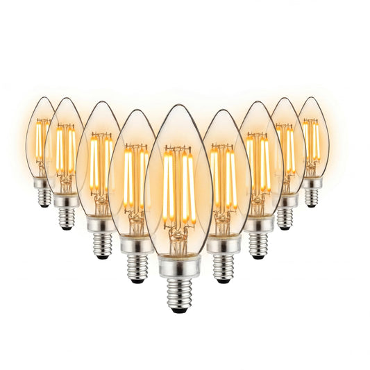 Sunlite 41187 LED Filament B11 Torpedo Tip Chandelier Light Bulb 5 Watts (60 W Equivalent), 600 Lumens, Candelabra E12 Base, Dimmable, UL Listed, 12