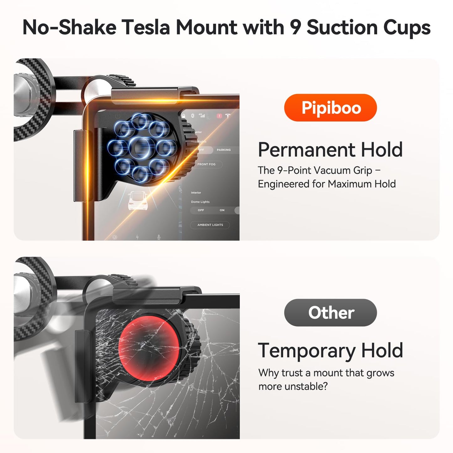 Tesla Phone Mount for Model 3/Y: [2026 Screen-safe Suction] for Tesla Model 3/Y/Juniper Accessories for Magsafe Car Mount,Magnetic Phone Holder
