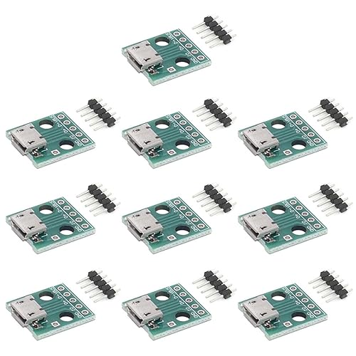 DAOKI 10Pcs DIY Male Connector/MINI Micro USB to DIP Adapter 2.54mm 5pin Female Connector B Type USB2.0 Female PCB Converter USB 3.0