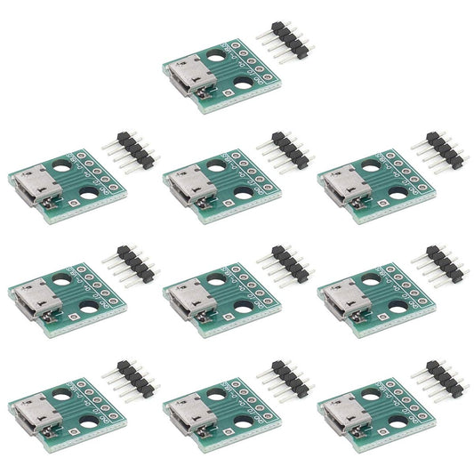 DAOKI 10Pcs DIY Male Connector/MINI Micro USB to DIP Adapter 2.54mm 5pin Female Connector B Type USB2.0 Female PCB Converter USB 3.0