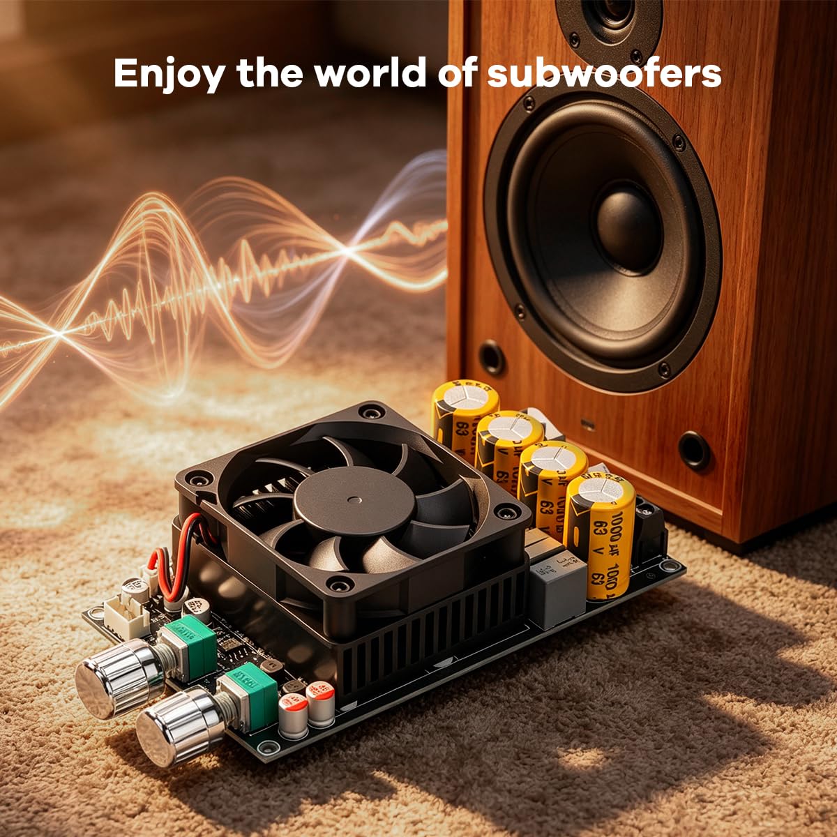 Hosyond ZK-6001 600W Active Subwoofer Amplifier Board TPA3225 Mono Pure Power Amplifier with Frequency Volume Adjustment for Home Car DIY Audio System