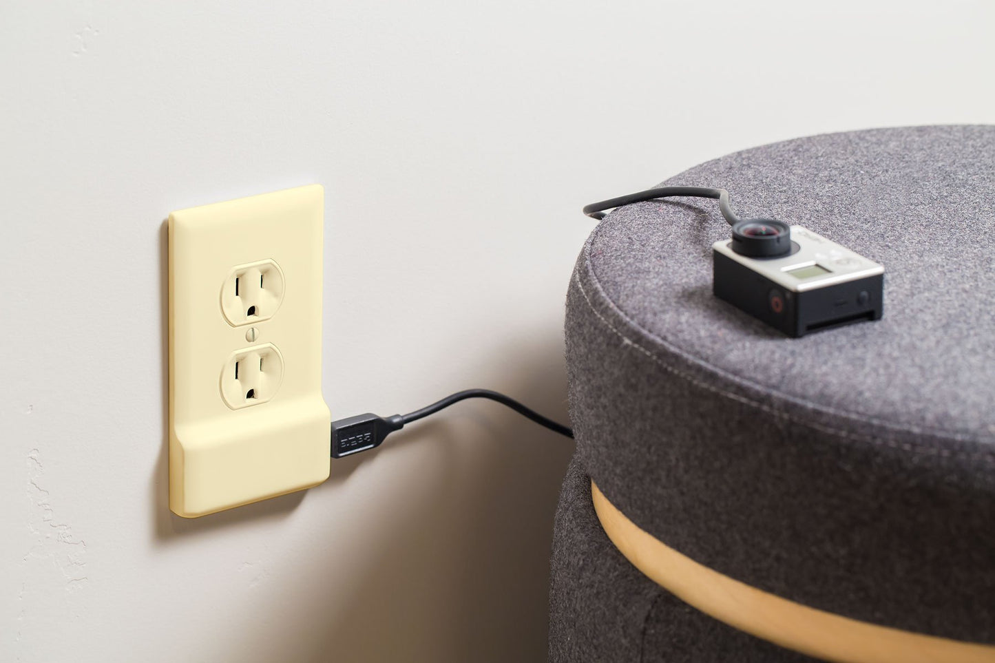 2 Pack - SnapPower USB Charger Outlet Wall Plate Cover - No Batteries Or Wires - Installs In Seconds (Duplex, Ivory)
