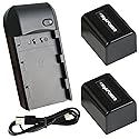 CofunKool NP-FV5 Battery Charger and 2 NP-FV5 Plus Battery 3.7V 2000mAh, Video Camera Camcorder NP-FV5 Plus Battery Charger with USB-C Charging Cable