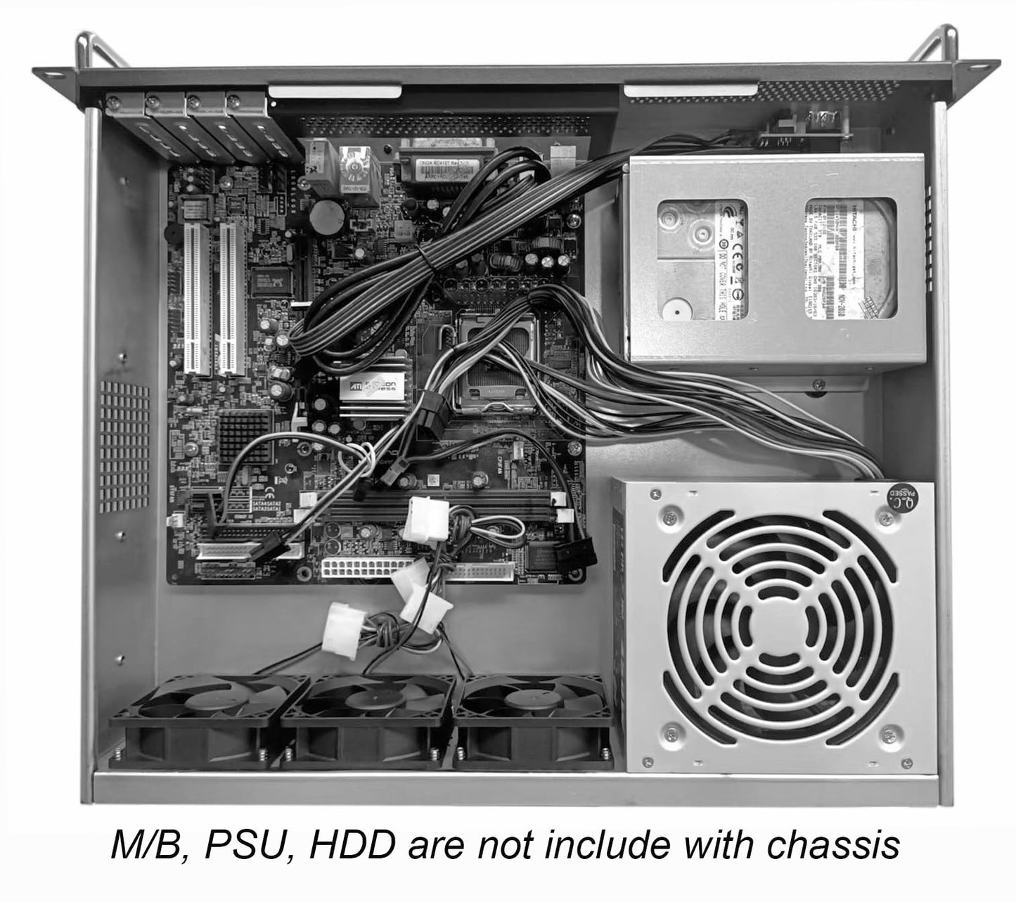 RackChoice 2U Server Chassis Short Depth 14.17" Front I/O with 2 x 3.5“ (int.) mATX M/B,Support ATX PSU with Either top or Side Cooling