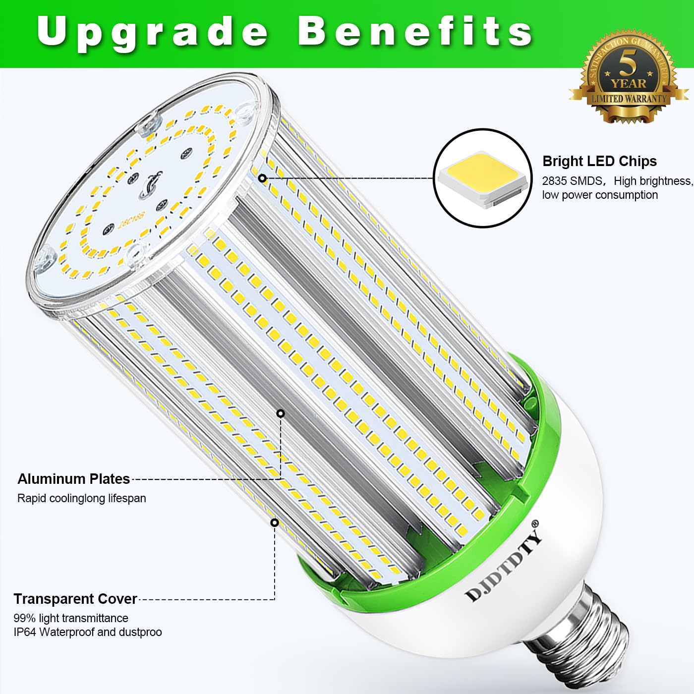 1200W Equivalent LED Corn Light Bulb 18000 Lumen 5000K 150W Large Area Cool Daylight White E26/E27 Medium Base for Outdoor Indoor Garage Warehouse