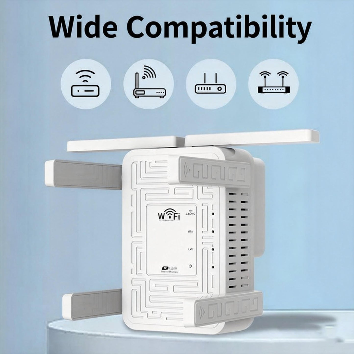 WiFi Extender Signal Booster for Home,New 6X Faster Wireless WiFi Repeater with Ethernet Port, AC1900Mbps Dual Band, Covers up to 12880 sq.ft & 105