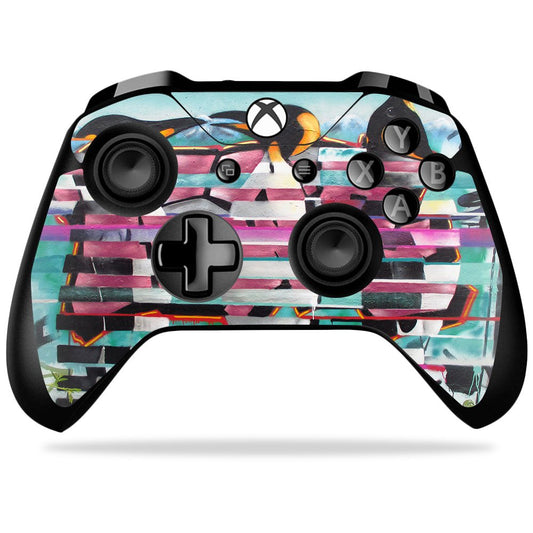 MightySkins Skin Compatible with Microsoft Xbox One X Controller - Penguin Party | Protective, Durable, and Unique Vinyl Decal wrap Cover | Easy