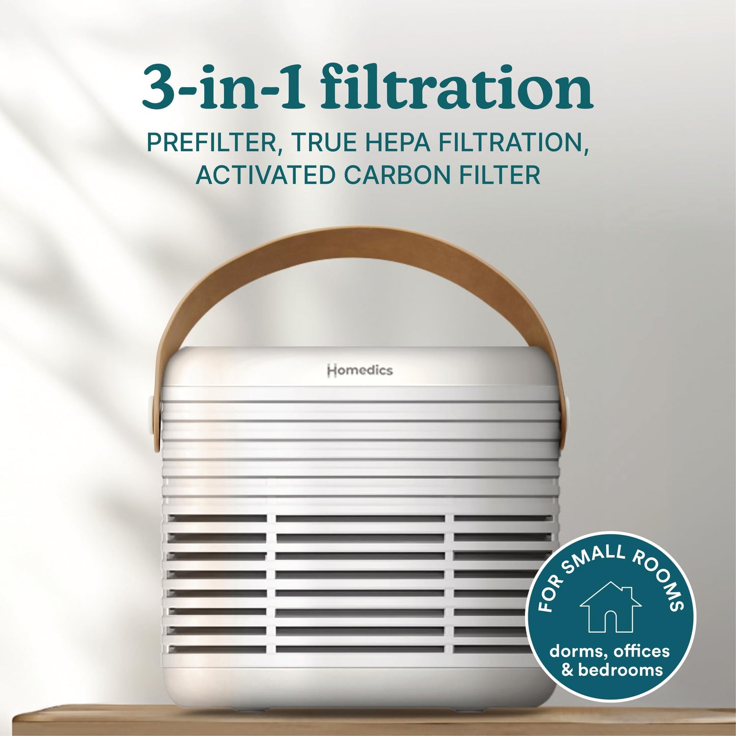 Homedics Air Purifier True HEPA Filter for Medium Rooms up to 447 Sq Ft