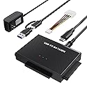 USB 3.0 to SATA IDE Adapter Hard Drive Reader, USB + Type C to External Hard Drive Disk HDD Converter Kit for Universal 2.5" 3.5" IDE HDD, 2.5" SSD