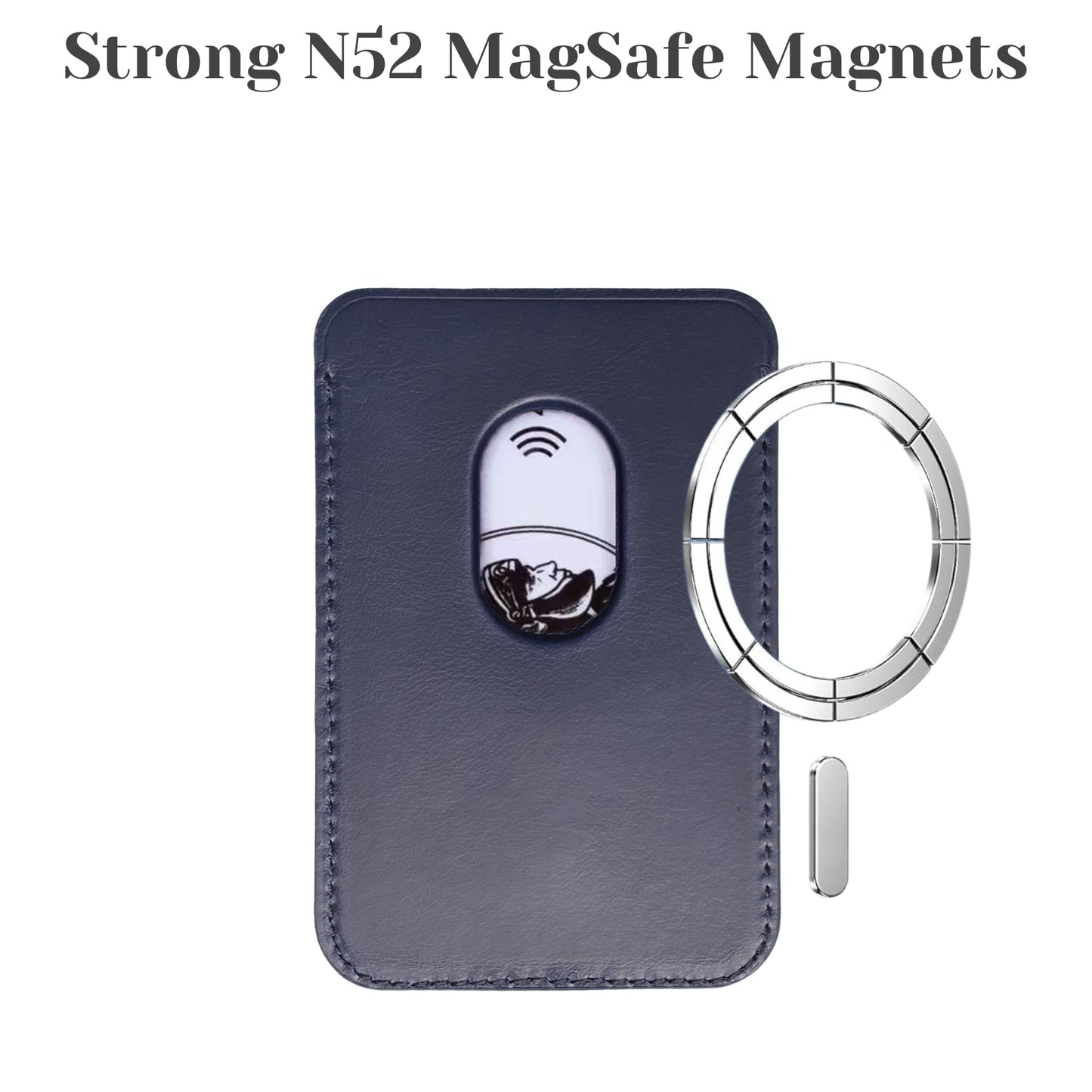 BLACKBROOK Leather Wallet for MagSafe, Duke Slim Full Grain Leather Card Holder, Holds up to 3 Cards, RFID Protection & Easy Access