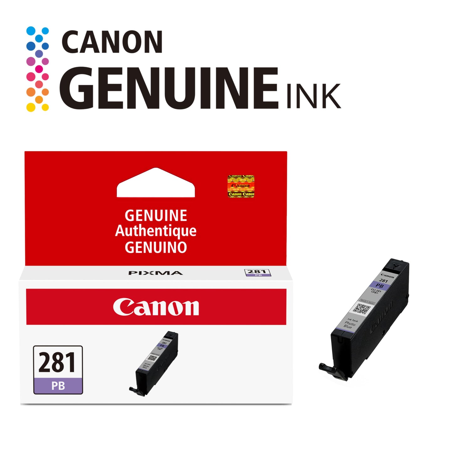 Canon CLI-281 Genuine Photo Blue Ink Tank, Compatible with TS9120 Series,TS8120 Series, TS8220 Series, TS8320, and TS6320 Printers