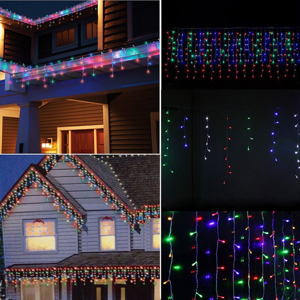 Lainin 11ft 96 LED Multi Color Linkable Fairy Curtain String Light with 8 Modes Functional Controller for Indoor/Outdoor/Patio/Wedding/Christmas Party