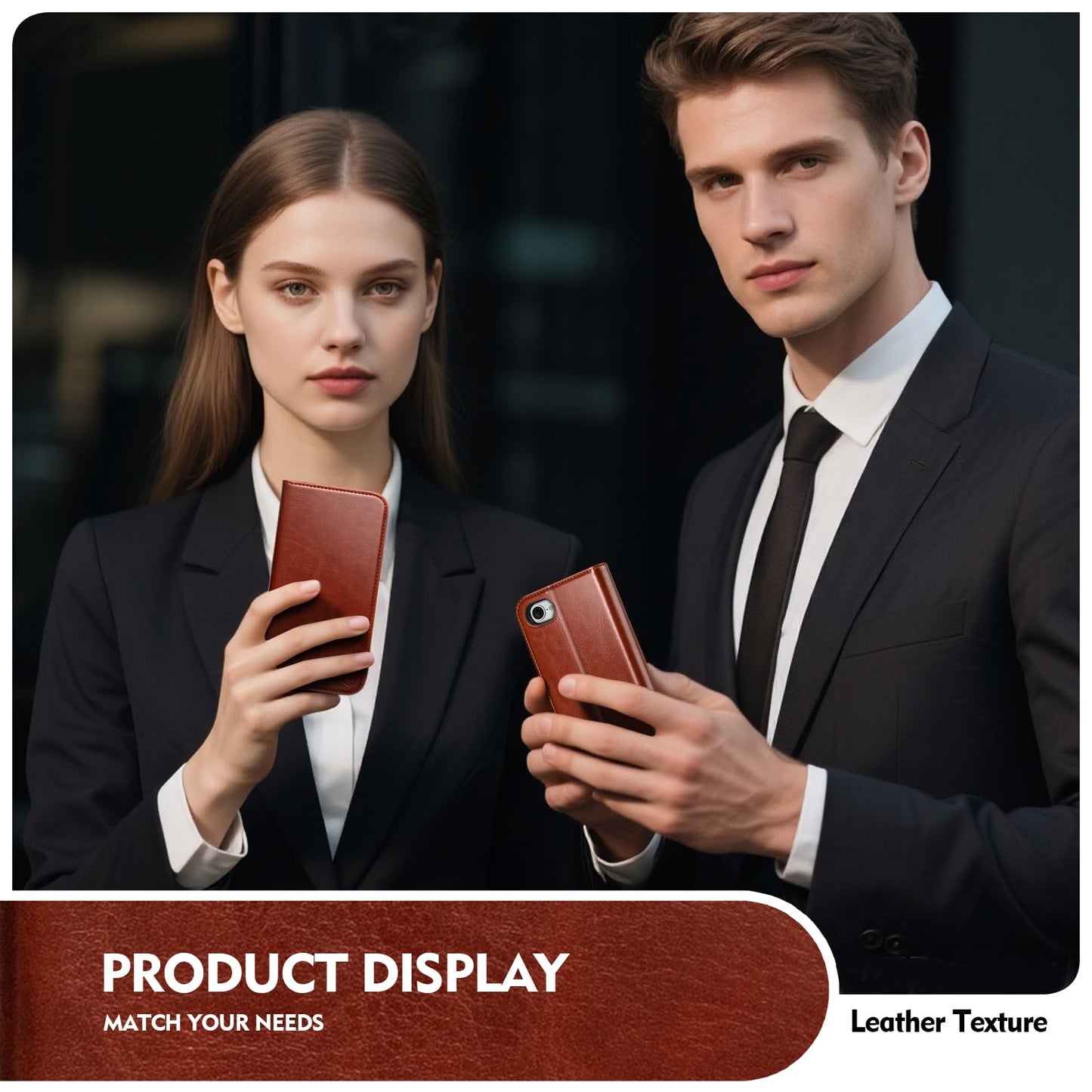 Scutumate Compatible with iPhone 17e / 16e Case Wallet with Card Holder [4 Card Slots] Kickstand [RFID Blocking] PU Leather Phone Case Flip Protective