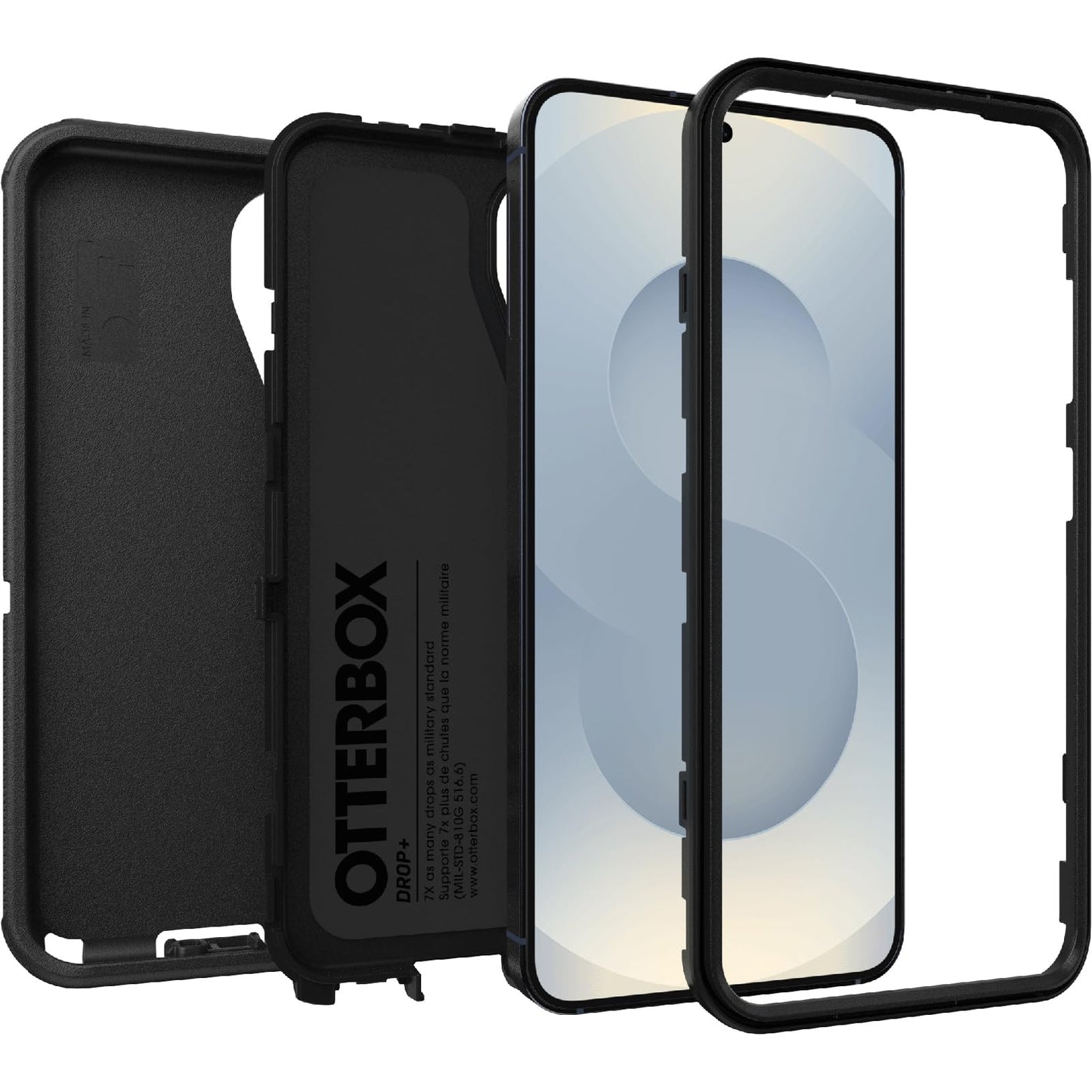 OtterBox Samsung Galaxy S25 and S24 Defender Series Case - Black (Ships in polybag, Ideal for Business customers)