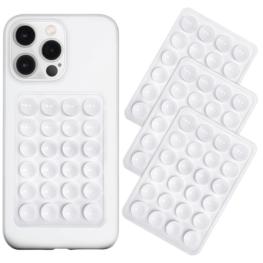 Anteel Silicone Suction Phone Case Mount 3 Pack, Silicon Adhesive Suction Cup Phone Mount, Non Slip Sticky Phone Grip for Cellphone, Strong Grip