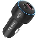 TRON 48W Car Charger, Dual Port Fast Charging, Overheat HeatProtection, QC3.0 18W & PD 3.0 30W, DC 12-24V Input, PC Fireproof Aluminum Alloy