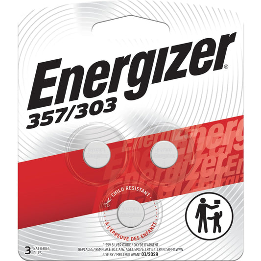 Energizer 357 Battery, (Pack of 3)