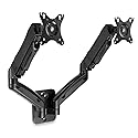 Mount-It! Dual Monitor Wall Mount - 2 Monitor Wall Mount Arms - Full Motion Height Adjustable Computer Monitor Wall Mounting Bracket with Two