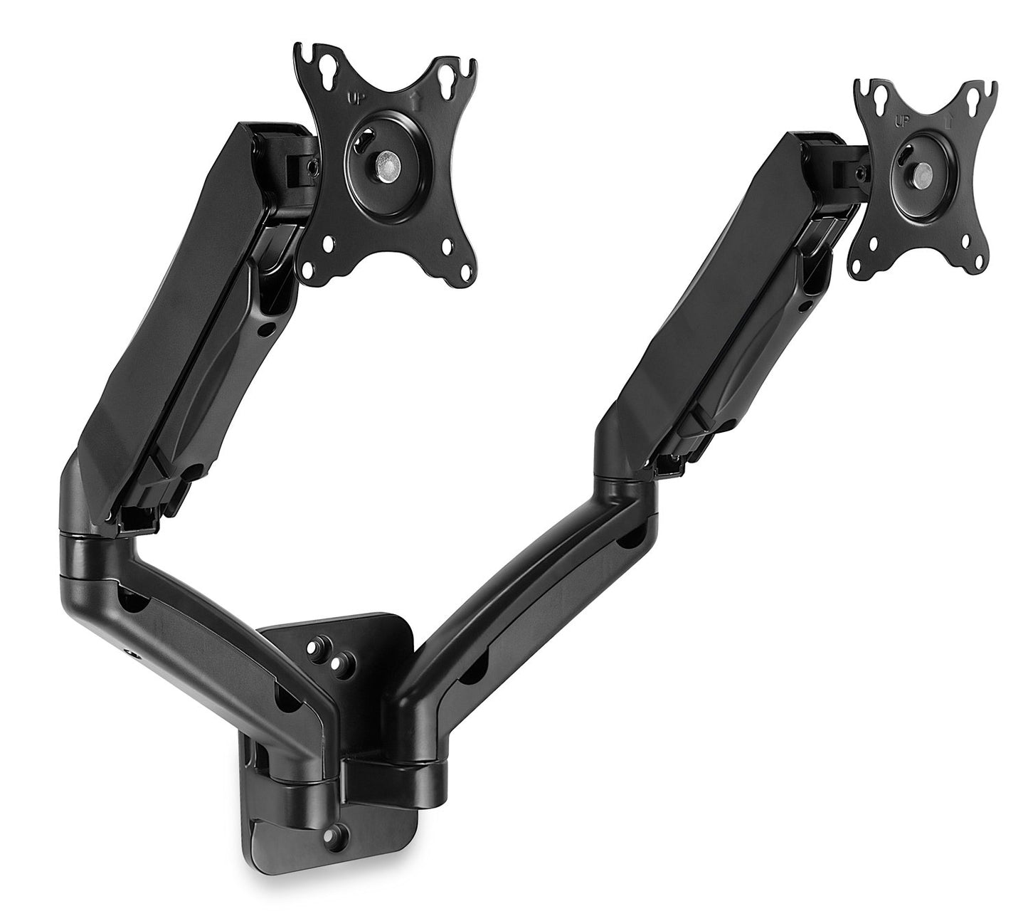 Mount-It! Dual Monitor Wall Mount - 2 Monitor Wall Mount Arms - Full Motion Height Adjustable Computer Monitor Wall Mounting Bracket with Two