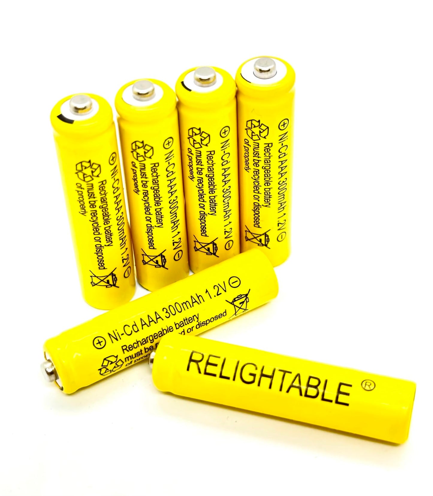 RELIGHTABLE 300mAh AAA NiCd 1.2v Rechargeable Batteries Garden Solar Ni-Cd Light LED M (6)