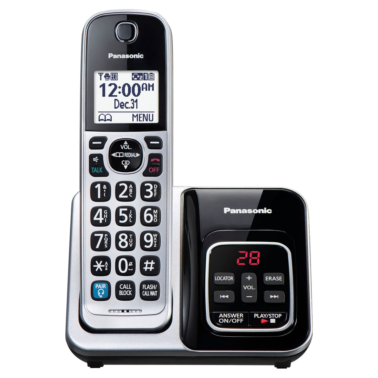Panasonic Expandable Cordless Phone System, Bluetooth Pairing for Wireless Headphones, Smart Call Block, Bilingual Talking Caller ID, 1 Handset