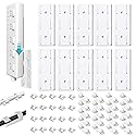 Adhesive Punch-Free Socket Holder, 10Pcs Power Stirp Holder and 40Pcs Cable Clips Kit, Self-Adhesive Power Strip Holder Wall Mount-Space-Saving