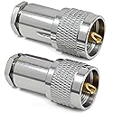 DUOGIMZ 2-Pack PL-259 Male Clamp Connector,UHF Male Coax Connector for RG8x LM240 Cable(2 pcs)