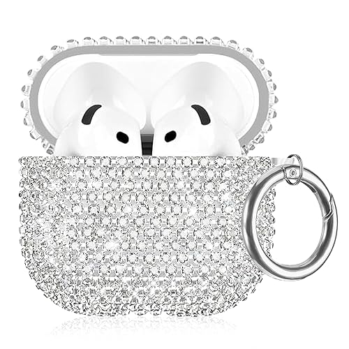 Bling Case Compatible with AirPods 4th Generation (2024), Sparkling Diamond Case for AirPods 4 Case Bling Rhinestones for Women, Shockproof Protective