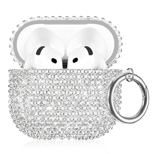 Bling Case Compatible with AirPods 4th Generation (2024), Sparkling Diamond Case for AirPods 4 Case Bling Rhinestones for Women, Shockproof Protective