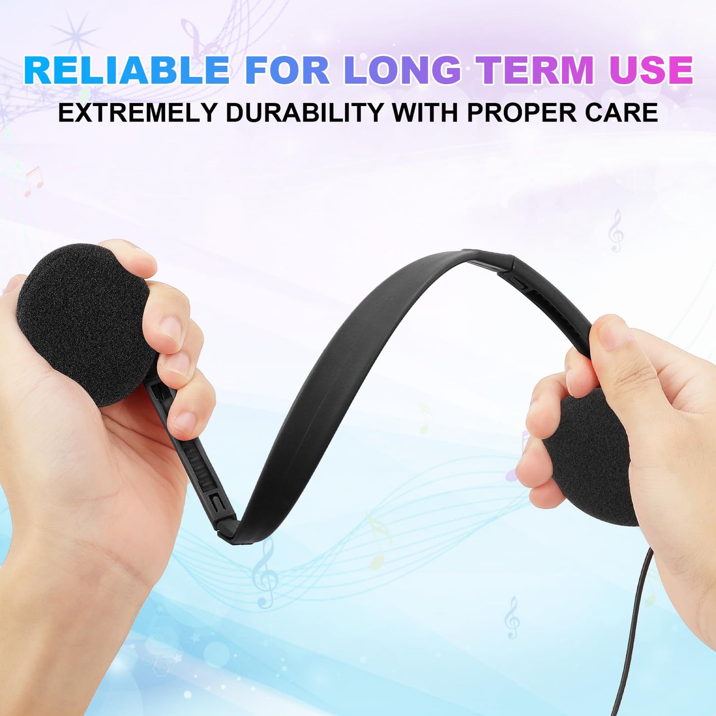 Wensdo Bulk Headphones Earphones 10 Pack for School Classroom, Wholesale Class Set Wired Headphones with 3.5 mm Jack for Kids Students Children