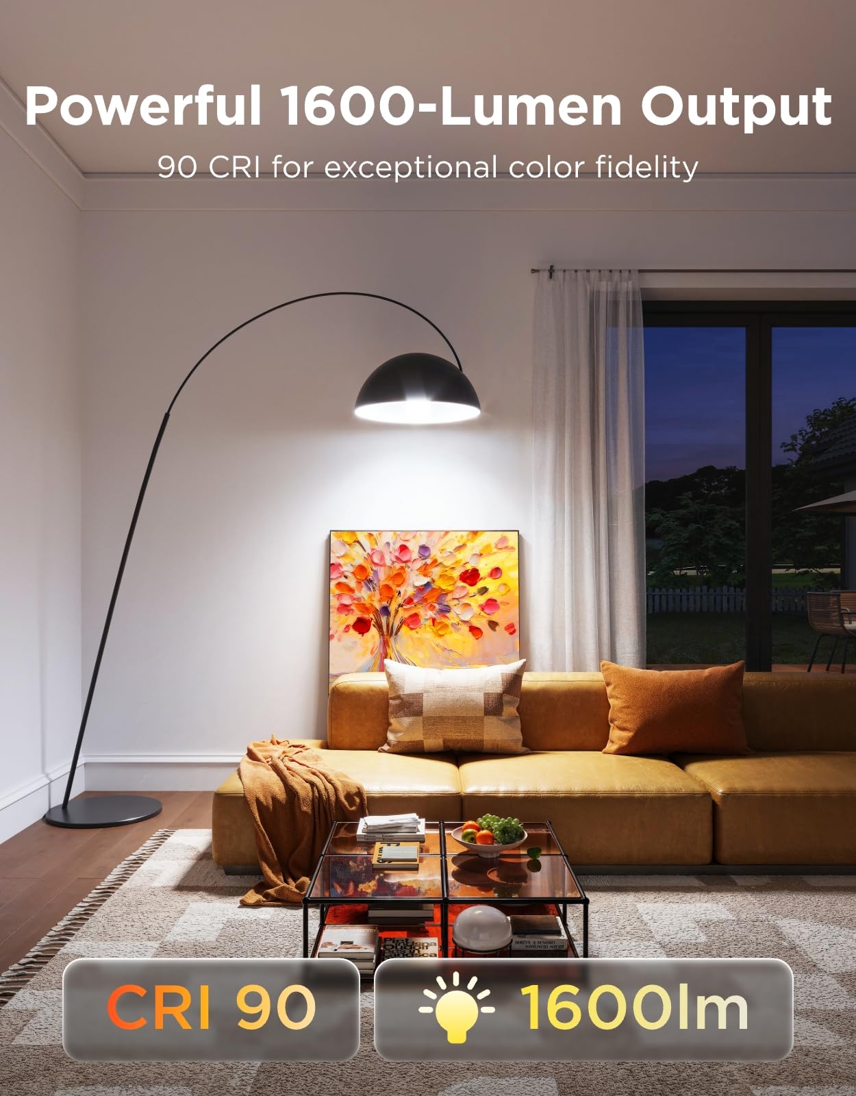 Govee 1600LM Smart Light Bulbs, A21 100W RGBWW CRI 90, E26 Base, 2-Pack