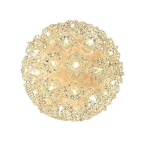 Novelty Lights 6in 50 Light Twinkling Starlight Sphere, Clear, Ornament Ball Light, 5ft Hanging Cord with S Hook, 12ft Power Cord with Stackable Plug