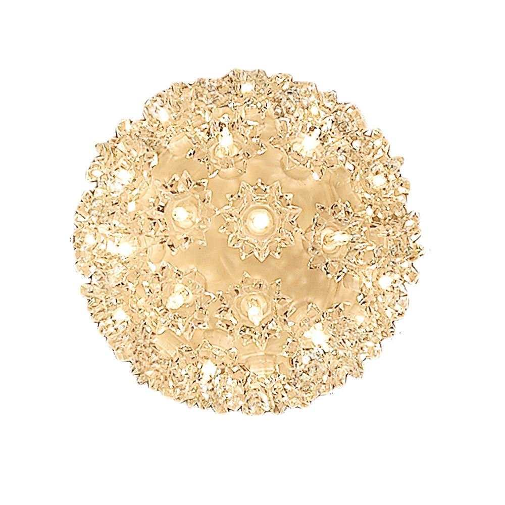 Novelty Lights 6in 50 Light Twinkling Starlight Sphere, Clear, Ornament Ball Light, 5ft Hanging Cord with S Hook, 12ft Power Cord with Stackable Plug