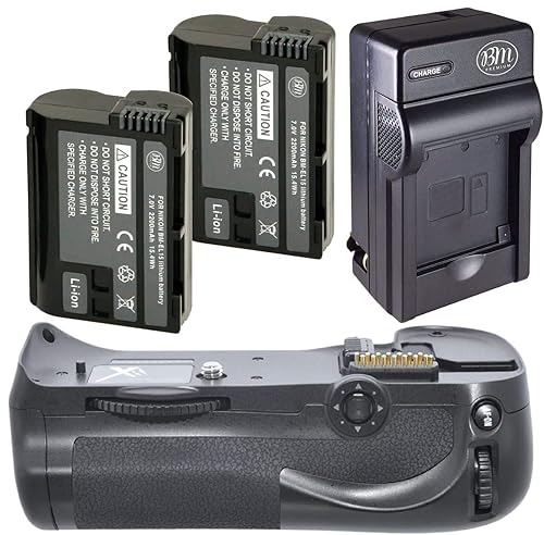 Big Mike's Battery Grip Kit for Nikon D600 D610 Digital SLR Camera Includes Vertical Battery Grip + Qty 2 Replacement EN-EL15 Batteries + Rapid AC/DC