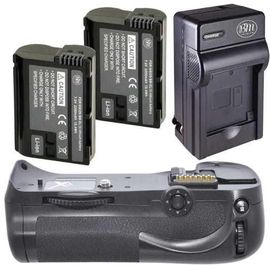 Big Mike's Battery Grip Kit for Nikon D600 D610 Digital SLR Camera Includes Vertical Battery Grip + Qty 2 Replacement EN-EL15 Batteries + Rapid AC/DC