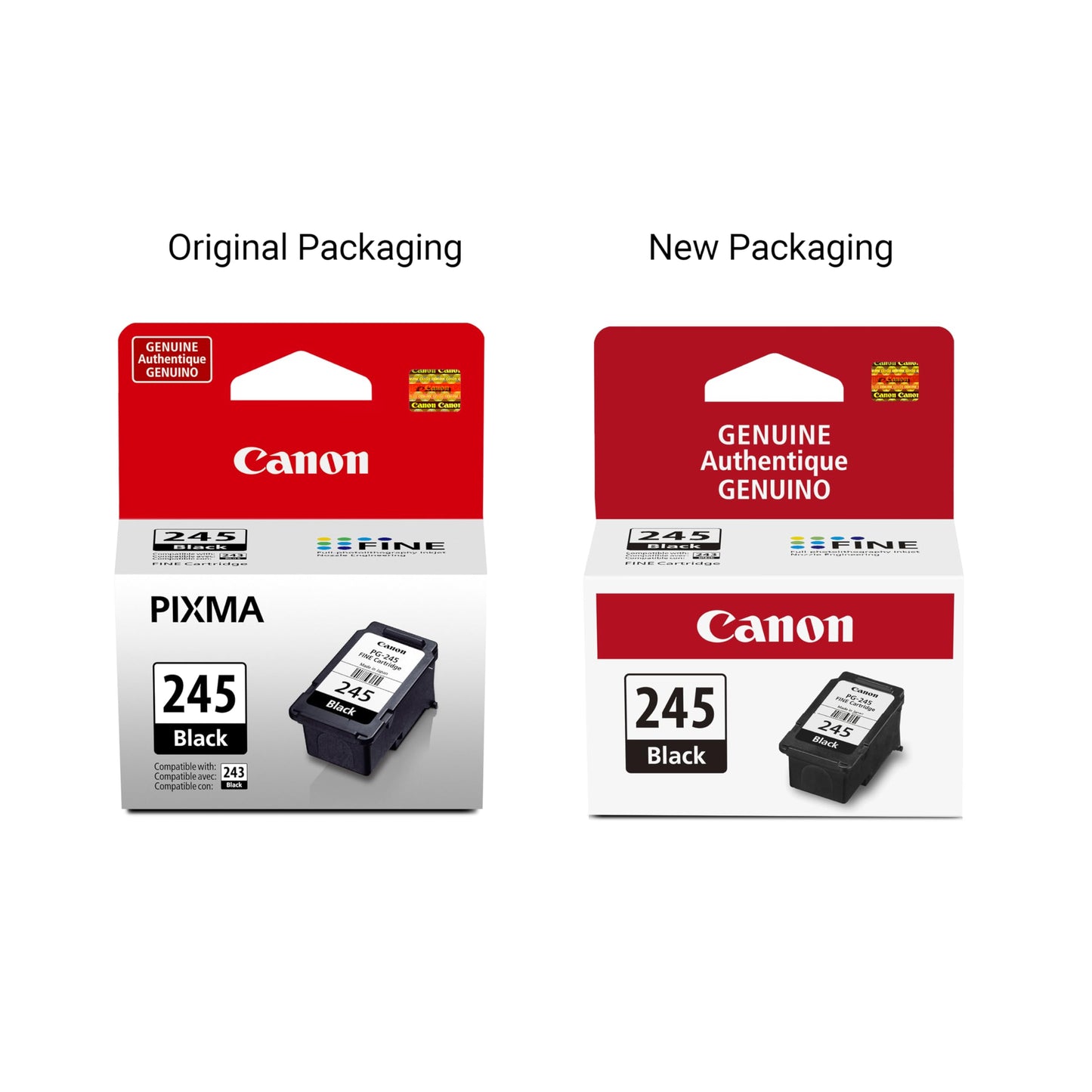 Canon PG-245 Genuine Black Ink Cartridge, Compatible with iP2820, MG2420/2924/2920/3020/2522/2525, MX492, TS3120/302/302a/202/202a/4520/3320