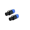 Audio2000'S ACC31A1 Speakon Male to 1/4-Inch Female Jack Adapters Converters, Package Including Two Adapters Converters