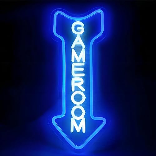 Game Room Neon Sign,Gaming Neon Light with Arrow for Teen Boy Bedroom Home Bar Gaming Club,Man cave,Gaming Room Wall Decor Gifts