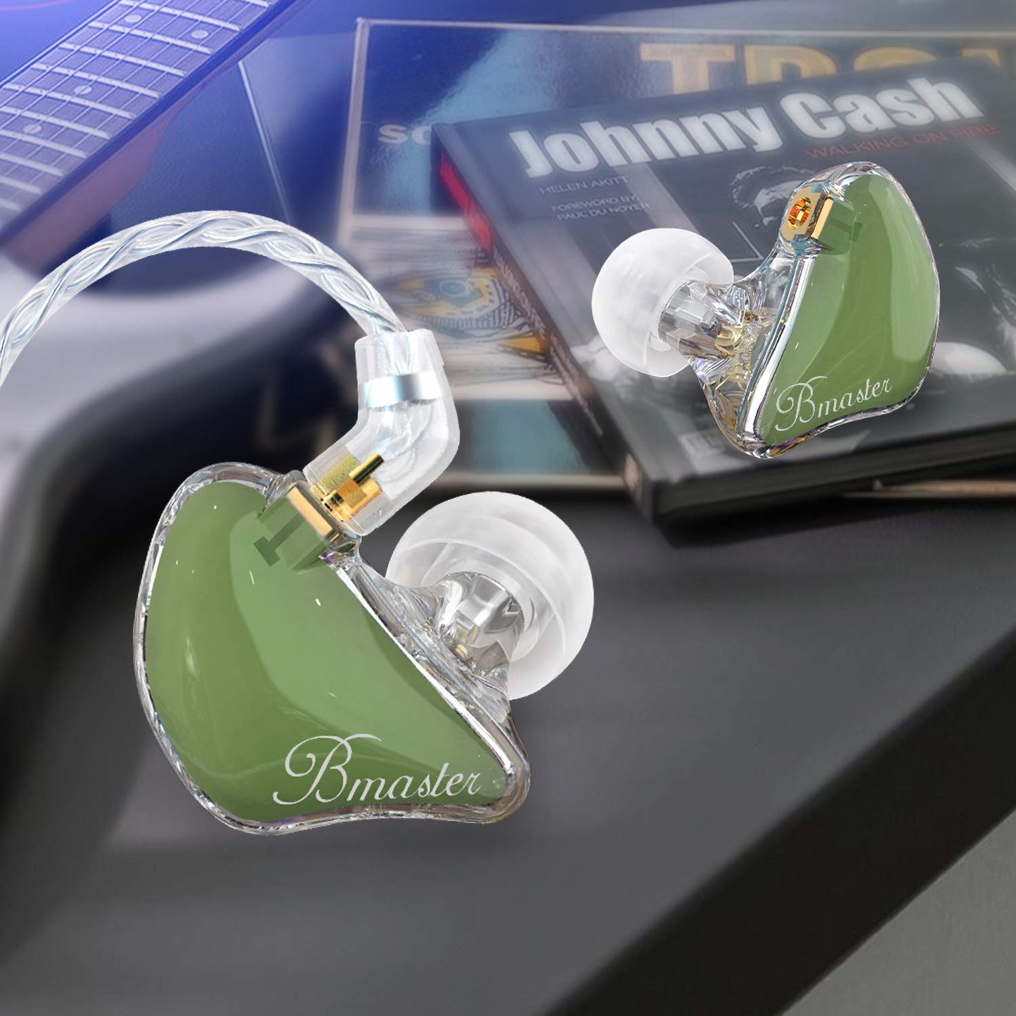 BASN Bmaster in Ear Monitor Headphones for Musicians, Hybrid Triple Drivers Dynamic Earbuds, Sound Isolating Earphones with 2 Detachable MMCX Cables