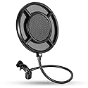 Mic Pop Filter, Professional Metallic Mic Pop Filter Mesh for Blue Yeti and Any Other Mic, ARISEN Dual Layered Microphone Pop Filter, Mic Filter with