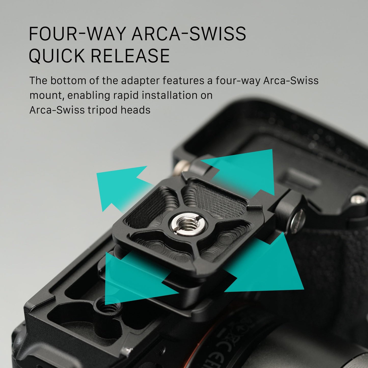 Tilta Foldable ARCA Baseplate - Black | Vertical and Horizontal Configurations | Single Unlock Button | 90° Swivel Mount | Weighs Only 2.45 Ozs