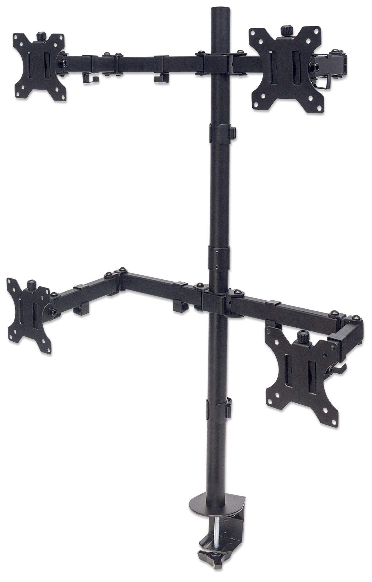 Universal Four Monitor Mount with Double-Link Swing Arms Holds Four 13" to 32" LCD Monitors up to 8 Kg (17 lbs.), Black 461566