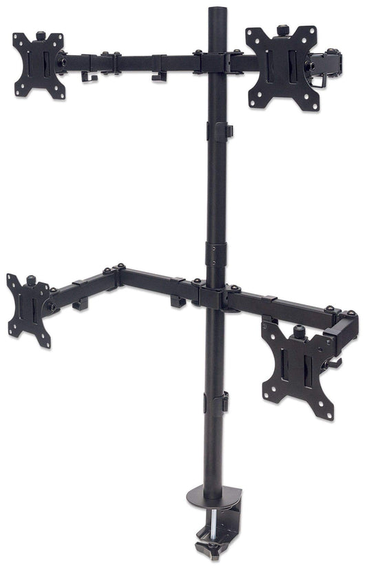 Universal Four Monitor Mount with Double-Link Swing Arms Holds Four 13" to 32" LCD Monitors up to 8 Kg (17 lbs.), Black 461566