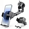 YOZAT [2026 Upgraded Military-Grade Car Phone Holder Mount - Ultra-Stable Clamp Grip, 3-in-1 Dashboard/Windshield/Air Vent, One-Button Release - Heavy