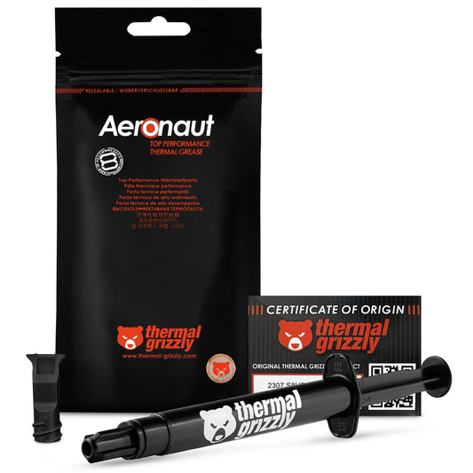 Thermal Grizzly Aeronaut - 3.9 Gram/1.5 ml - High Performance Thermal Paste - Ideal Entry Level Thermal Grease - Compatible with Most Cooling