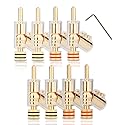 Monosaudio Locking Banana Plugs 8Pcs 45 Degree Banana Connector Double Screw Speaker Plug for 8-15 Guage Speaker Wire,Audio/Video Receiver,Sound