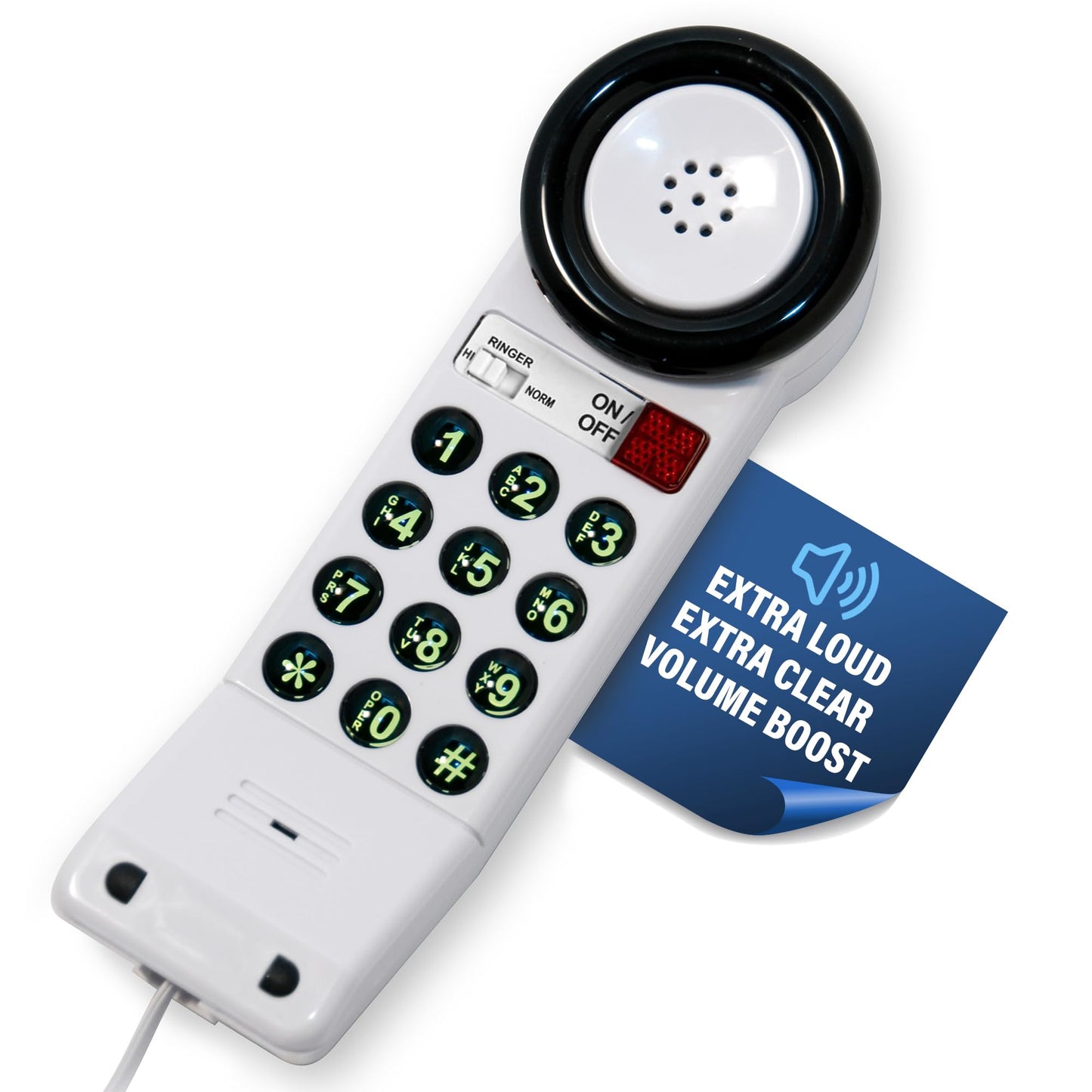 Med-Pat XL88Q - Easy to Use One-Piece Telephone with Ring/in-Use Light Indicator, Extra Loud-Extra Clear Volume Boost, for Busy Settings, Elderly