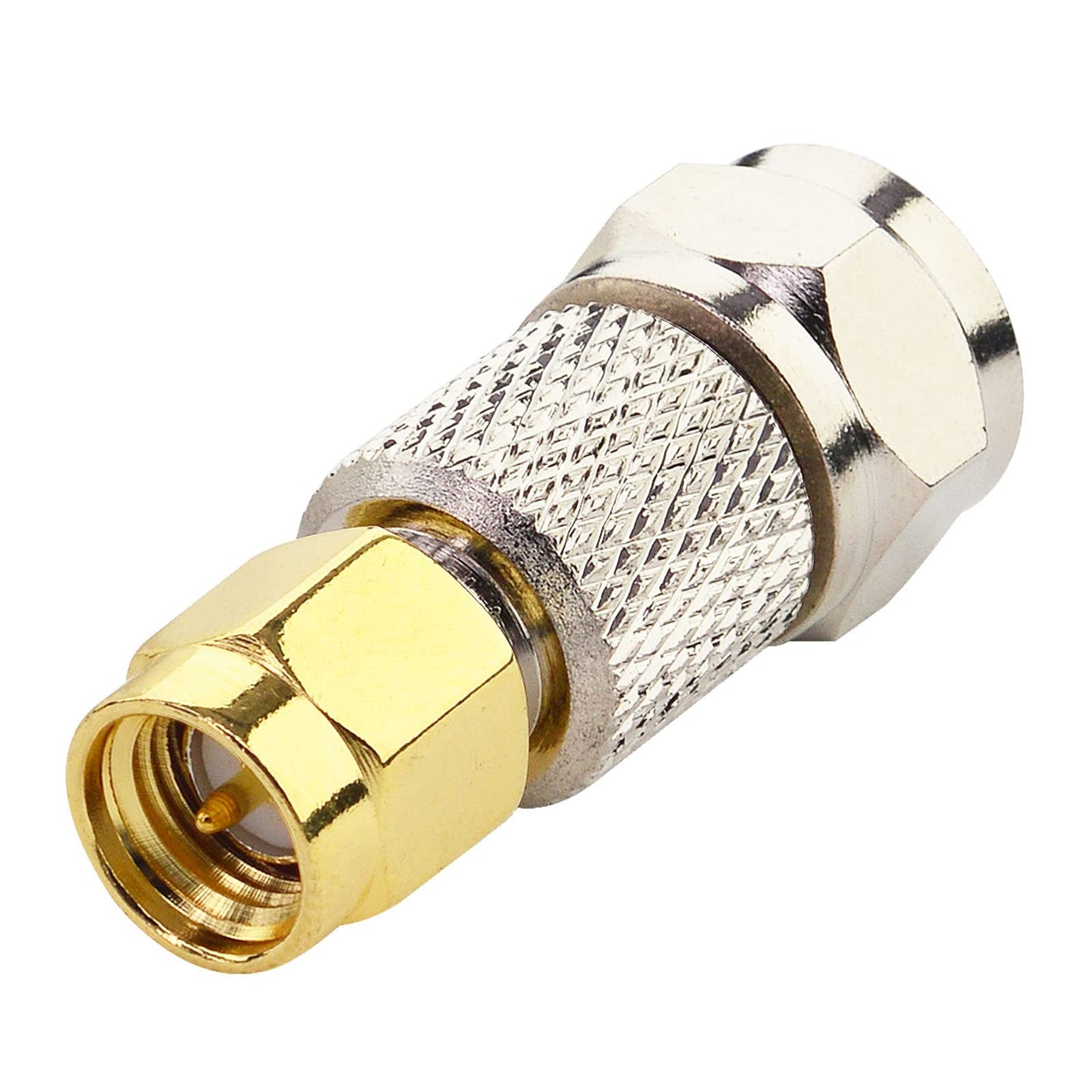 BOOBRIE 2-Pack SMA to F Coax Adapter SMA Male to F Male Coaxial Connector SMA-F RF Coaxial Adapter for RTL-SDR, Antenna, Broadcast Radios and so on