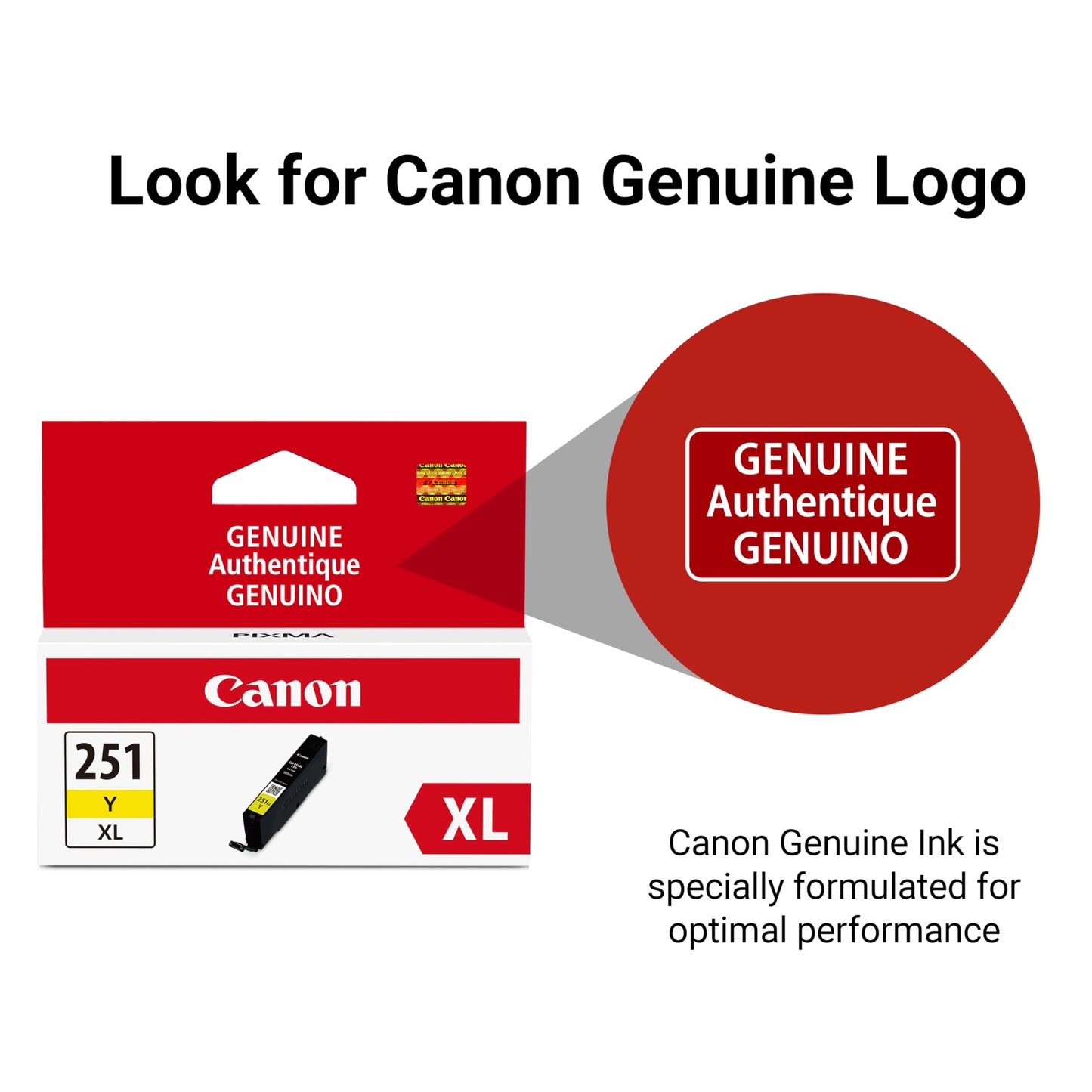 Canon CLI-251XL Genuine Yellow Ink Tank, Compatible with MG6320, IP7220 & MG5420, MX922, MG5520, MG6420, MG7120, iX6820, iP8720, MG7520, MG6620,